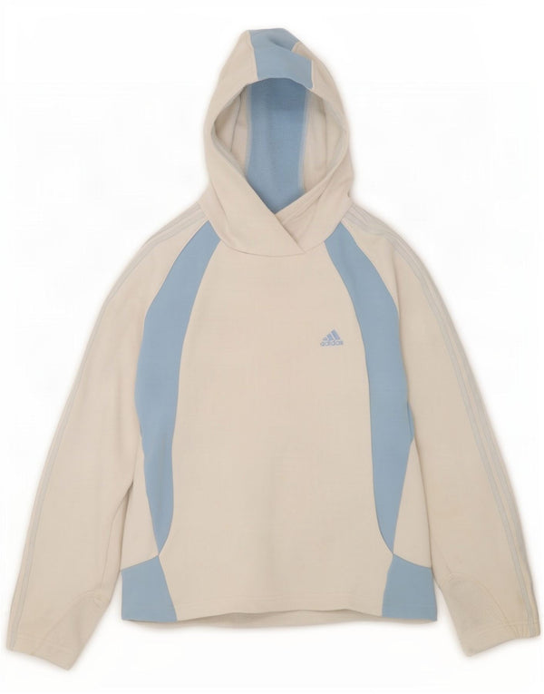 Adidas Meninas Climawarm Hoodie Jumper 13-14 Anos Branco Colorblock