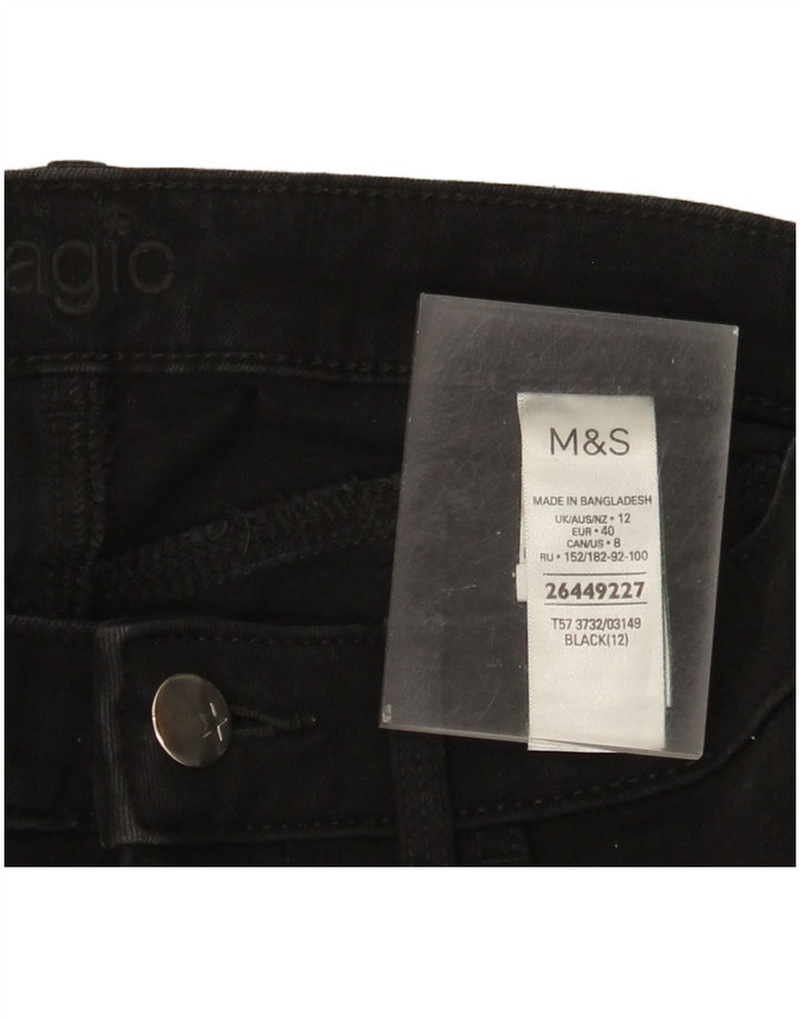 Bermuda jeans feminina Marks & Spencer Reino Unido 12 médio W30 algodão preto