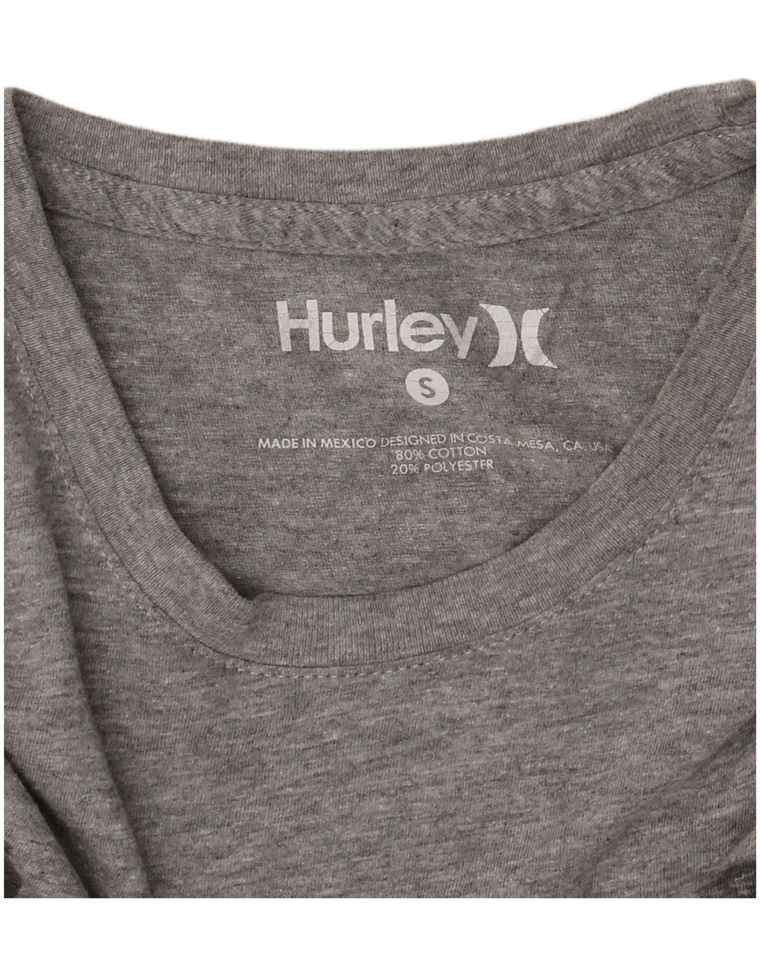 Camiseta masculina Hurley com estampa gráfica pequena de algodão manchado cinza