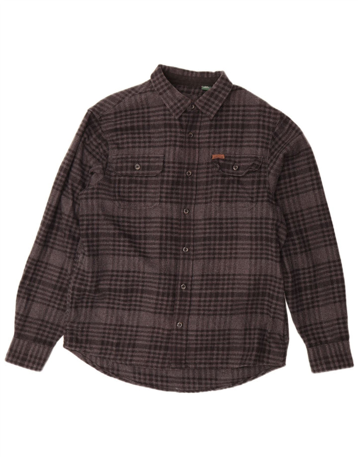Camisa masculina de flanela ORVIS algodão xadrez cinza médio