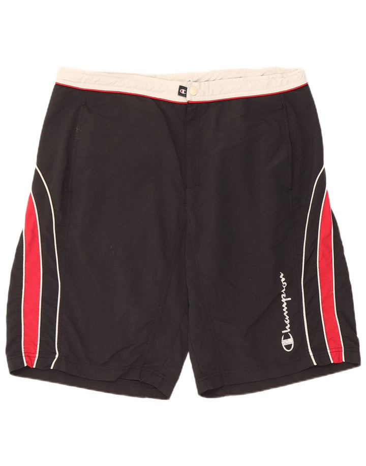 Shorts de natação masculino Champion XL preto colorblock poliéster