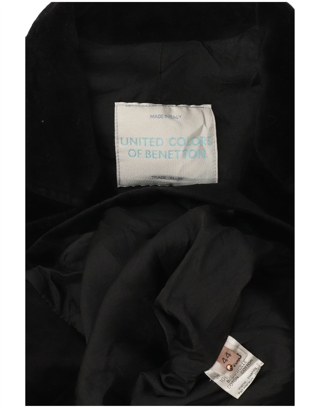 Jaqueta blazer feminina de veludo com peito duplo BENETTON IT 44 médio preto