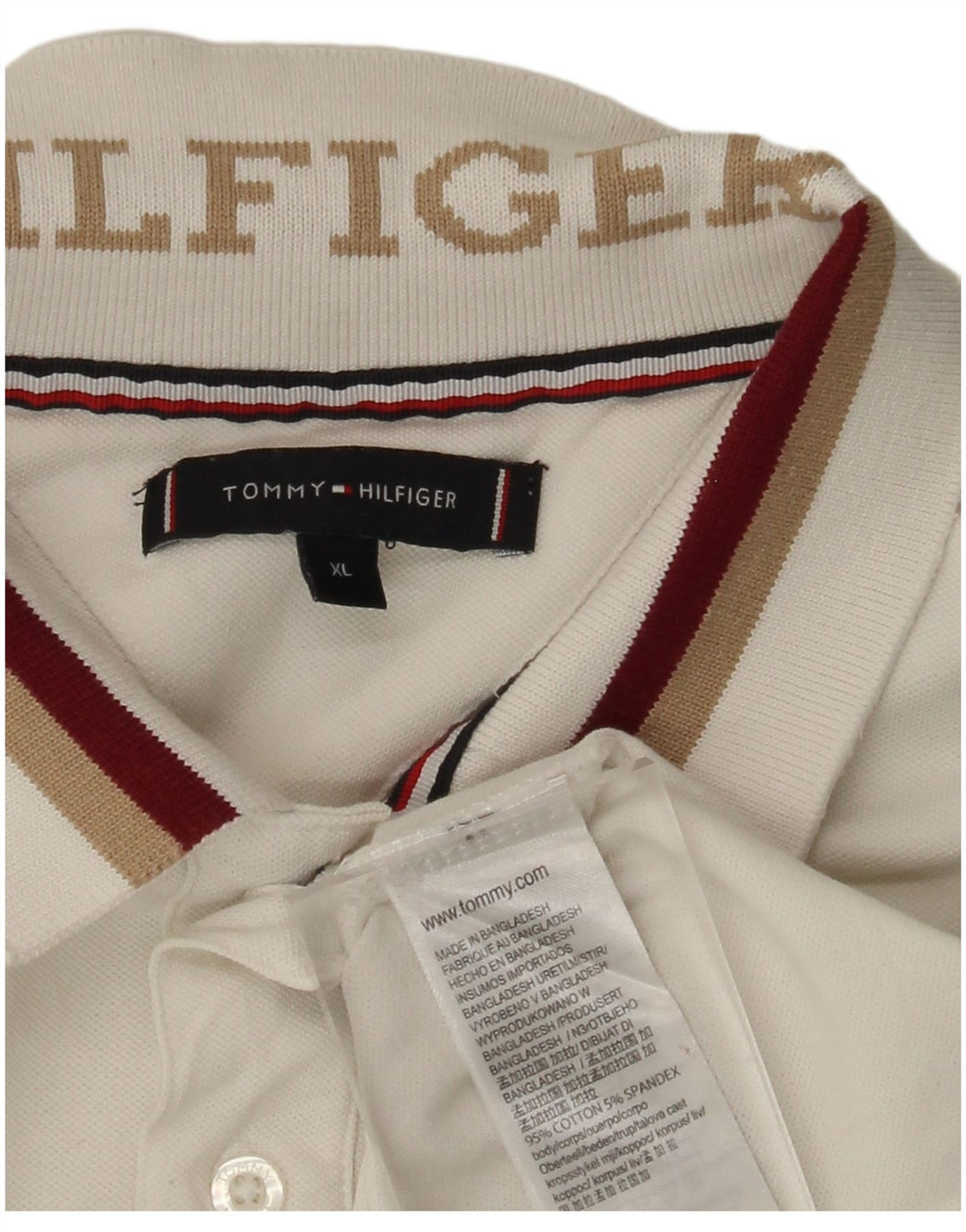 Camisa polo masculina TOMMY HILFIGER XL algodão branco