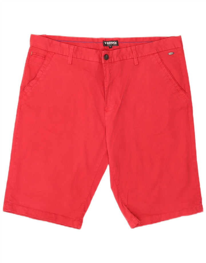 Brugi Mens Regular Fit Chino Shorts W38 XL Algodão Vermelho