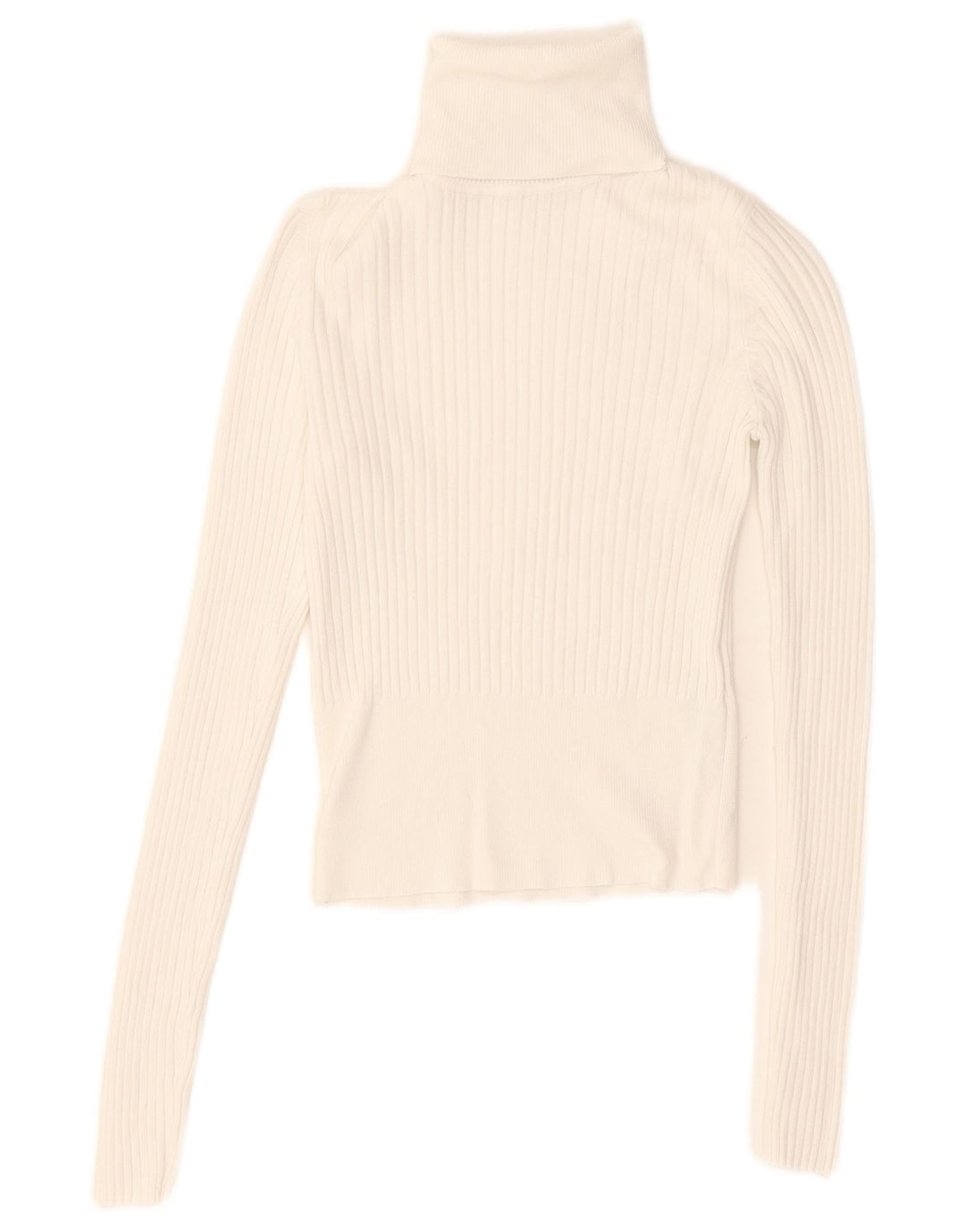 Blusa feminina Zara com gola redonda e gola alta Reino Unido 8 pequena viscose branca