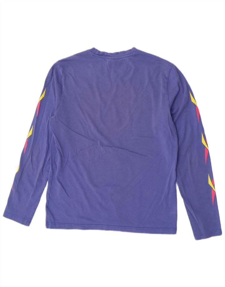Reebok Mens Graphic Top manga comprida médio algodão roxo