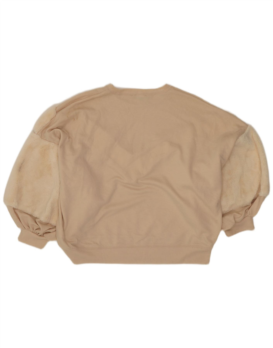 Zara Womens Crop Oversized Moletom Jumper Reino Unido 10 Pequeno Off White