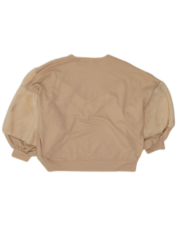 Zara Womens Crop Oversized Moletom Jumper Reino Unido 10 Pequeno Off White