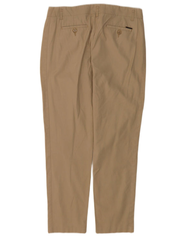 Calça chino reta feminina Marks & Spencer UK 10 pequena W30 L28 bege