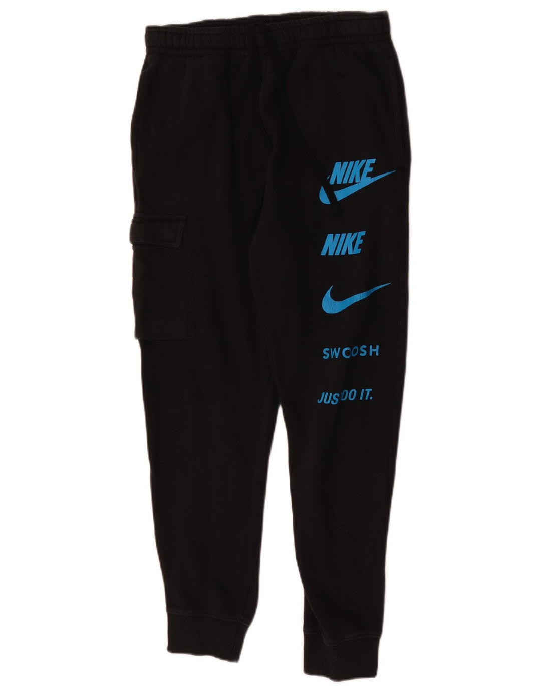 Calça de treino masculina NIKE Graphic Cargo Joggers médio preto algodão