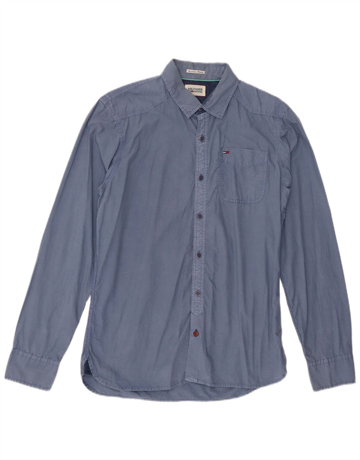 Camisa masculina Tommy Hilfiger azul médio