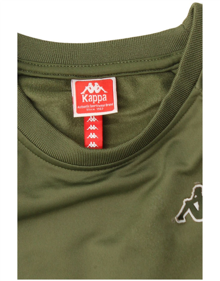 KAPPA Mens Graphic Sweatshirt Jumper Small Green Colourblock Polyester