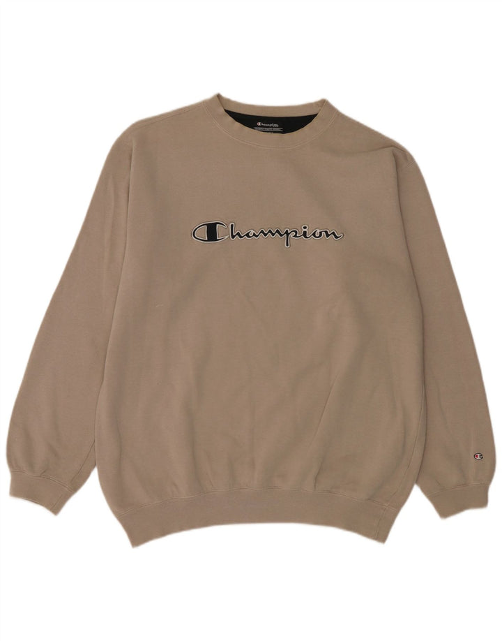 Campeão masculino gráfico moletom jumper XL bege