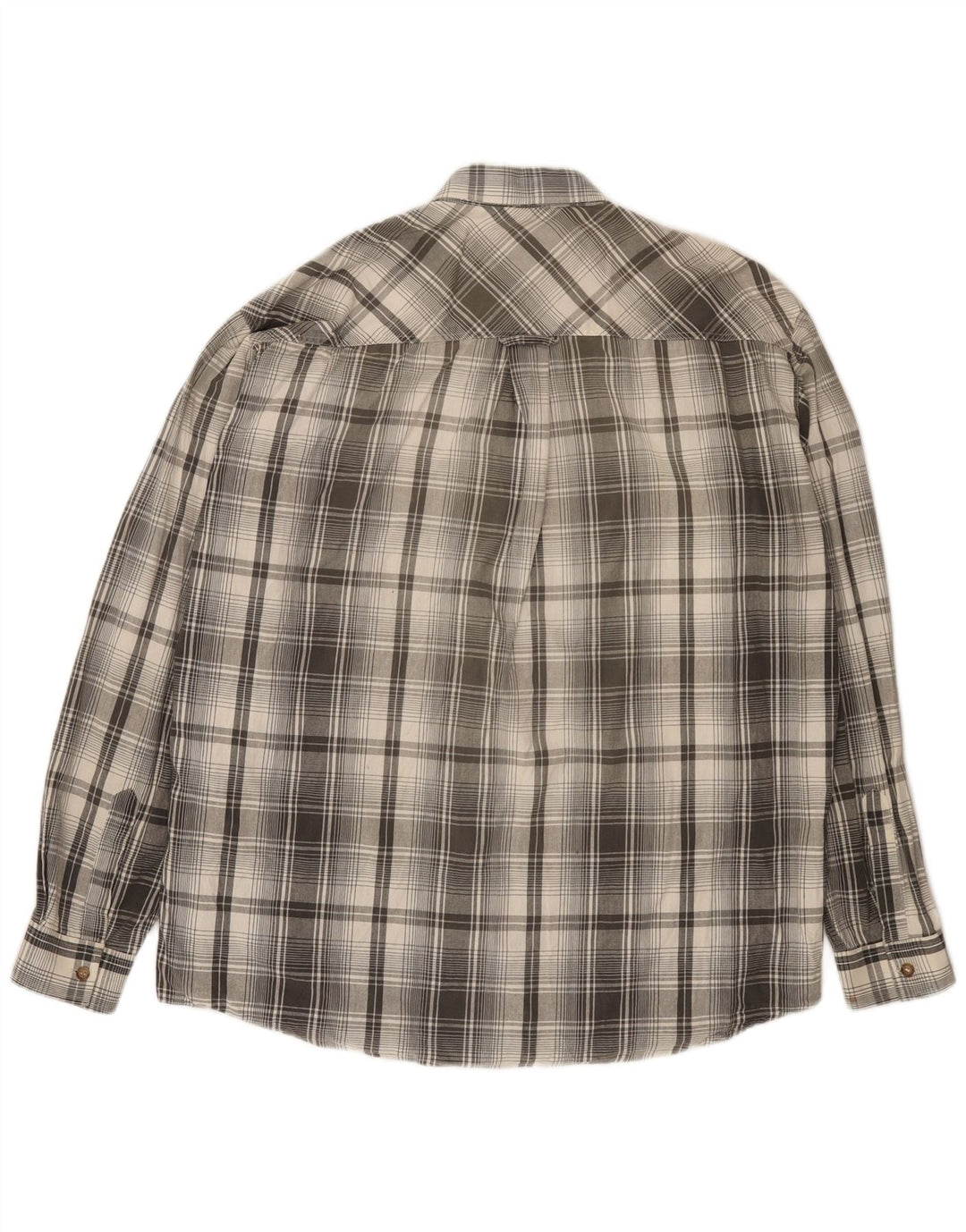 Camisa masculina Marlboro Classics grande algodão xadrez cinza