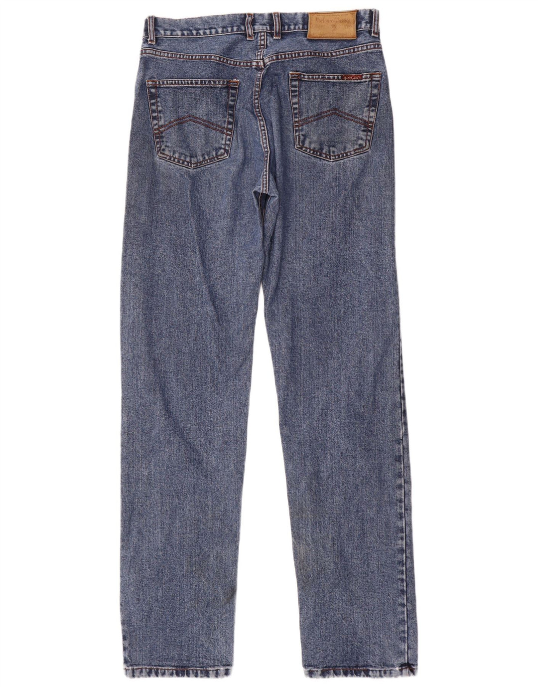 MARLBORO CLASSICS Calça jeans reta masculina W33 L34 algodão azul