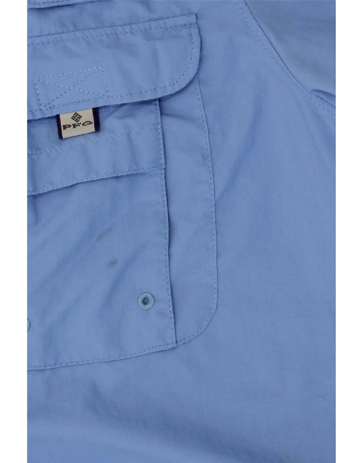 Camiseta feminina Columbia de manga curta grande azul nylon
