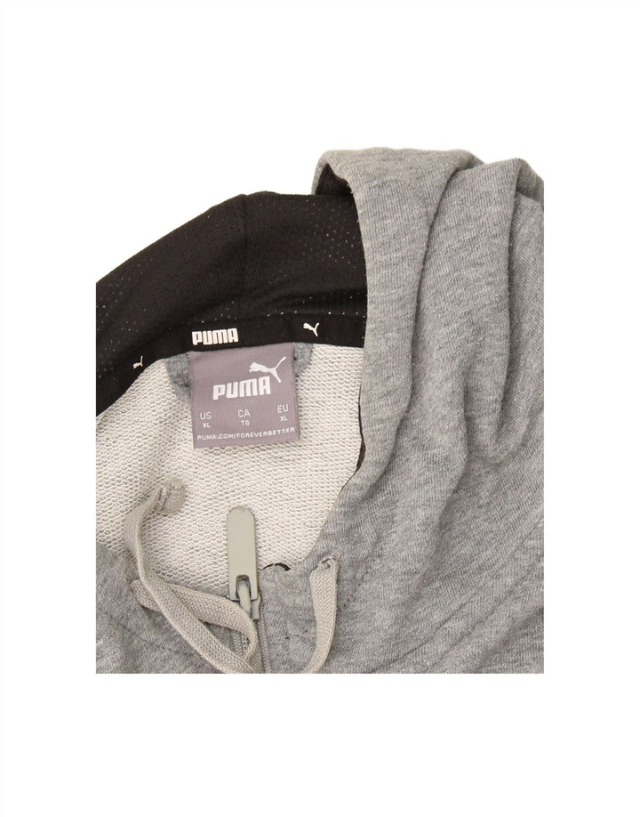 Suéter PUMA masculino com capuz e zíper gráfico XL cinza