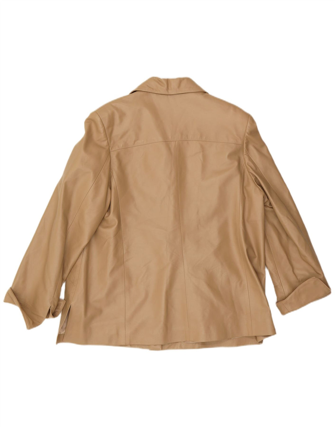 Jaqueta de couro feminina vintage UK 16 grande bege