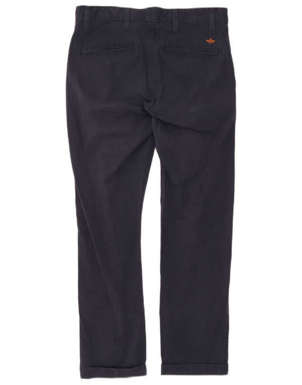 Calças Dockers masculinas cônicas Chino W31 L32 algodão azul marinho