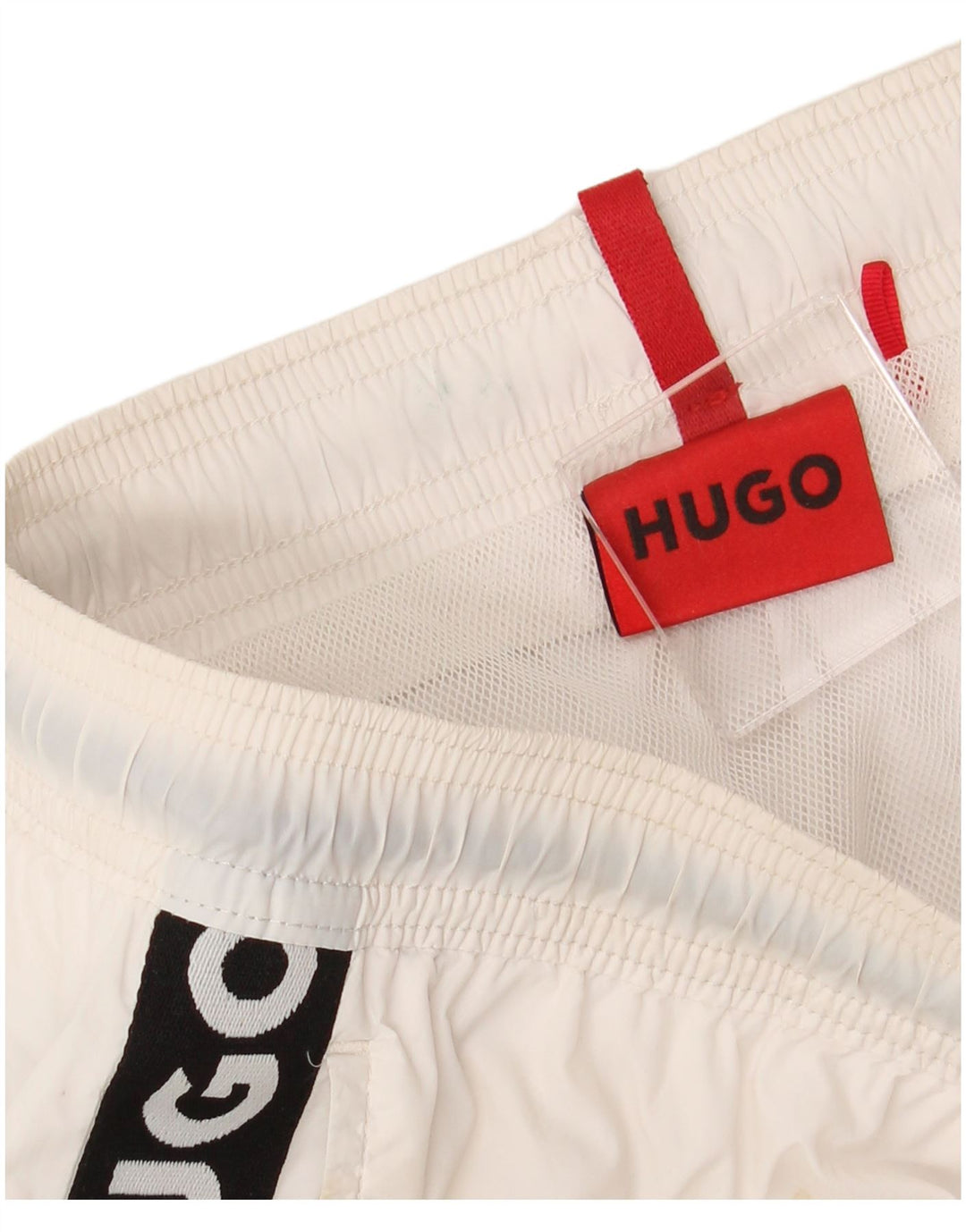 Shorts de natação masculino HUGO BOSS pequeno branco poliamida