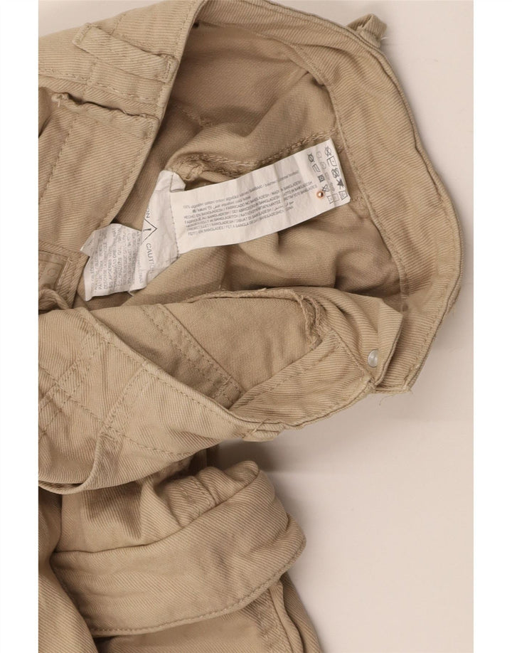 Calça cargo feminina reta PULL & BEAR EU 34 2XS W24 L33 algodão bege
