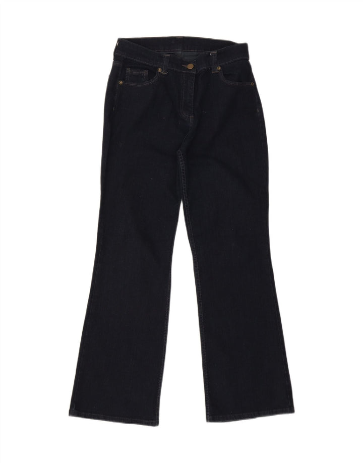 Jeans Marks & Spencer curto bootcut feminino Reino Unido 10 pequeno W27 L28 azul marinho