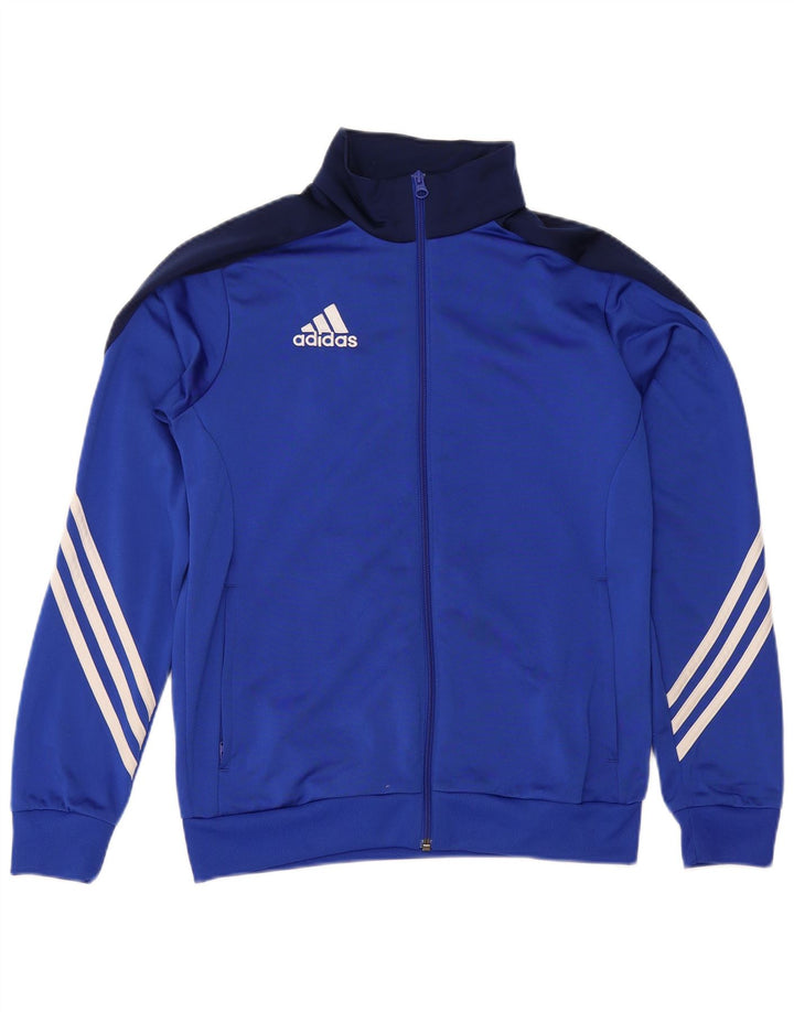 ADIDAS Meninos Tracksuit Top Jacket 13-14 Anos XL Azul Colourblock Poliéster