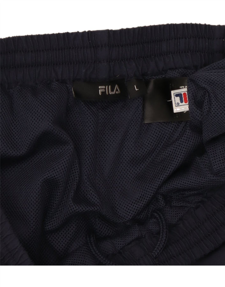 Calça de treino masculina Fila grande poliéster azul marinho