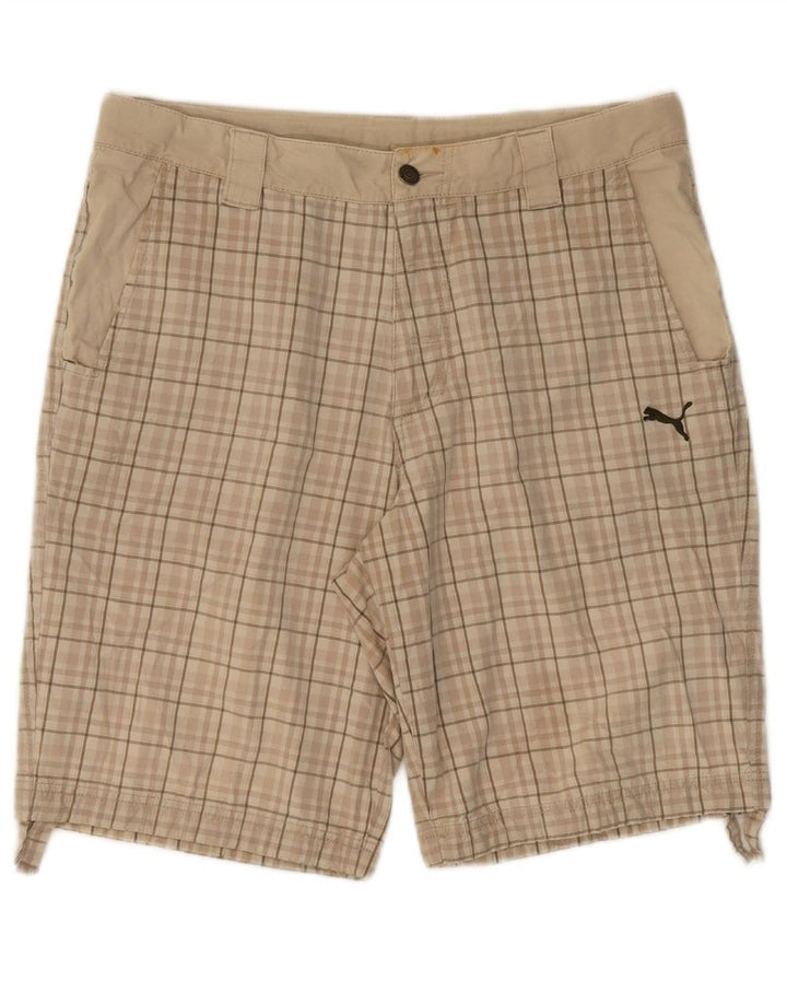 PUMA Masculino Chino Shorts Médio W34 Bege Check