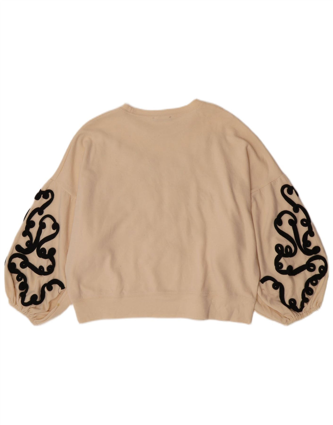 Zara Womens Crop Oversized Moletom Jumper Reino Unido 10 Pequeno Bege
