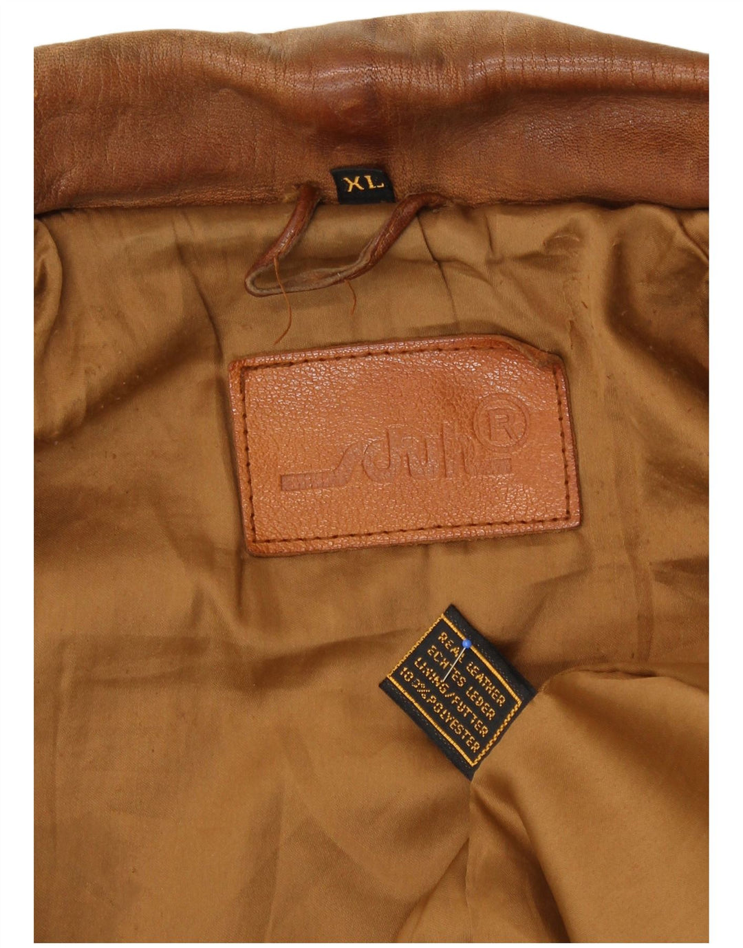 Jaqueta de couro masculina Schuh UK 42 XL couro marrom