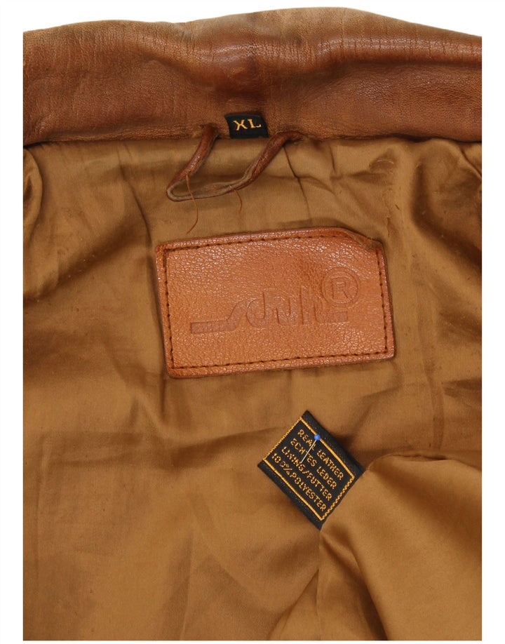 Jaqueta de couro masculina Schuh UK 42 XL couro marrom