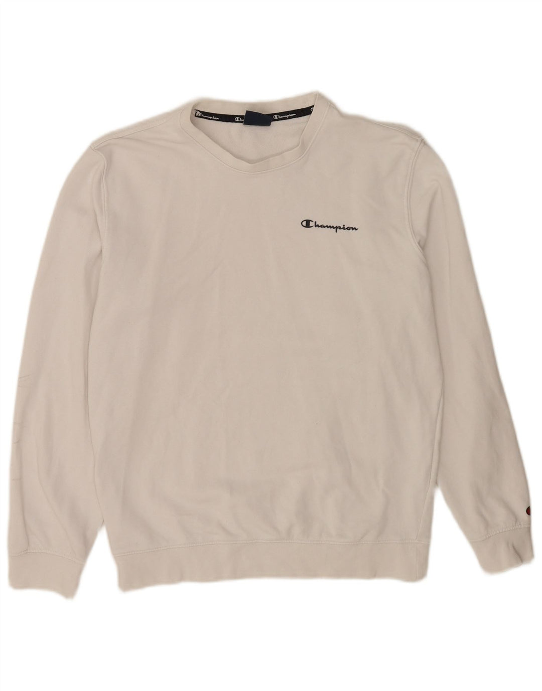 Champion feminino regular fit moletom jumper UK 14 médio algodão branco