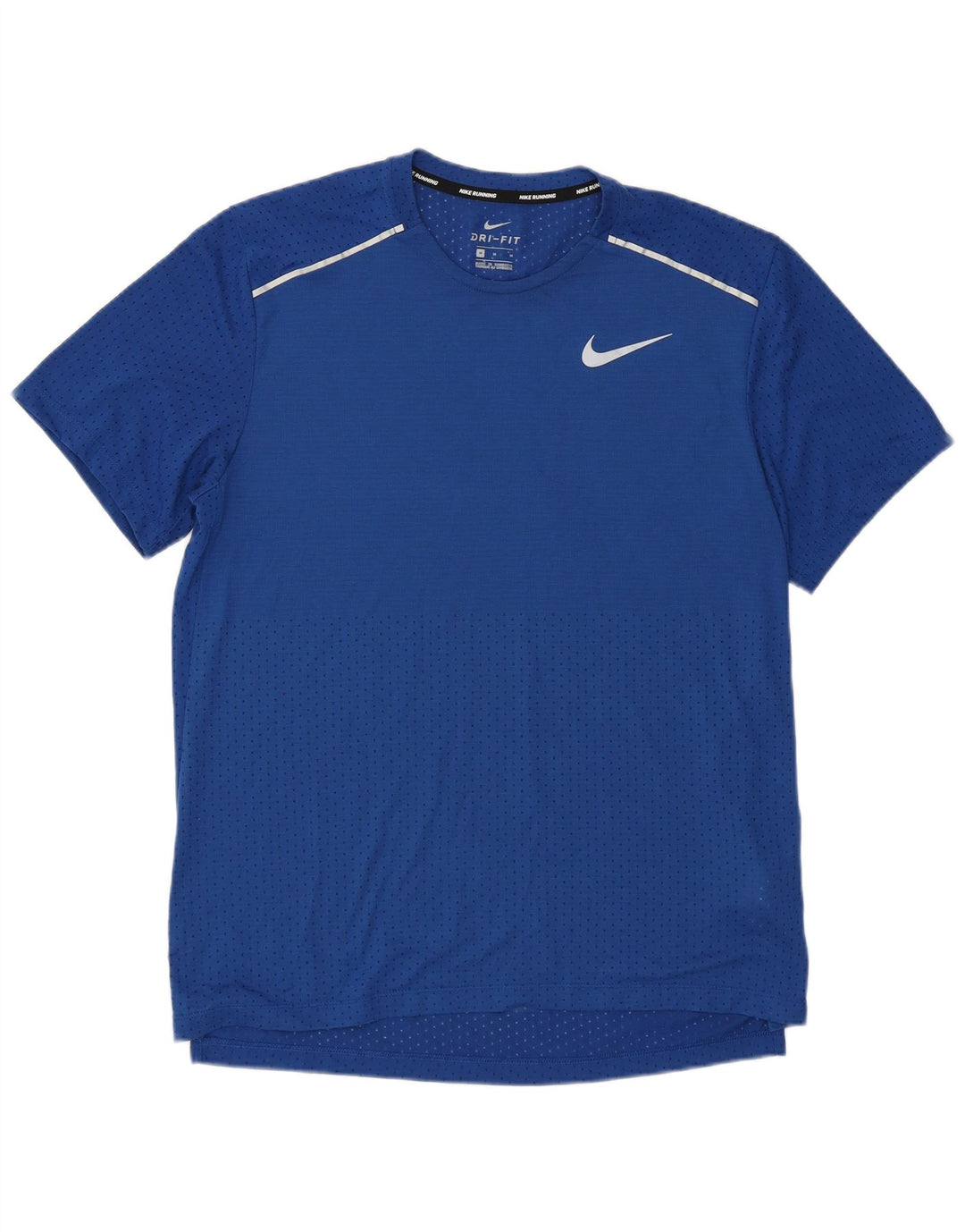 Nike Mens Dri Fit Camiseta Top Médio Azul Poliéster