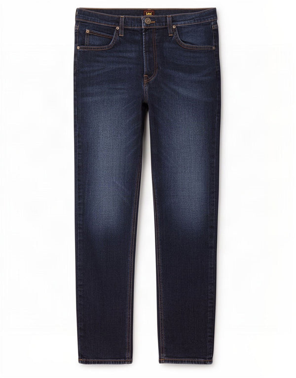 Lee Mens Austin Tapered Jeans W34 L32 Azul Marinho Algodão