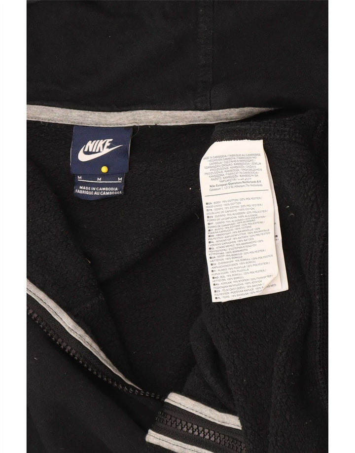 Suéter Nike masculino com capuz e zíper médio preto algodão