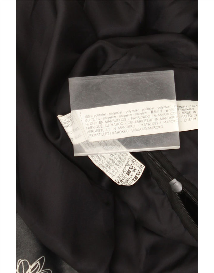 Macacão de veludo feminino vintage UK 12 poliéster floral preto médio