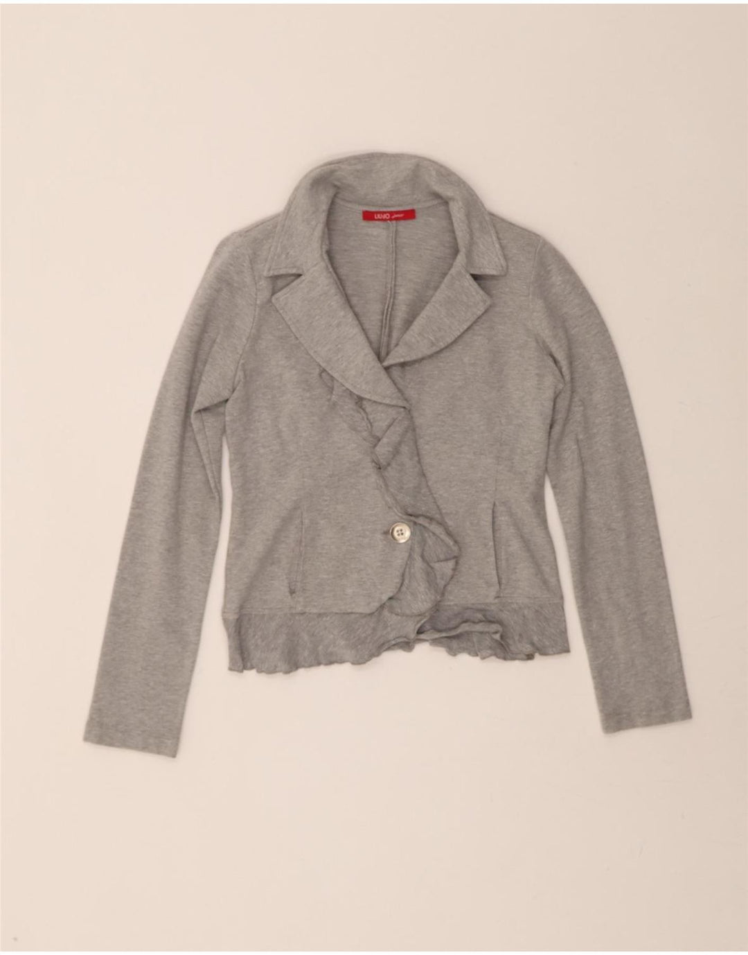 LIU JO Girls Cardigan Sweater 10-11 Years Grey Cotton Vintage Liu Jo and Second-Hand Liu Jo from Messina Hembry 