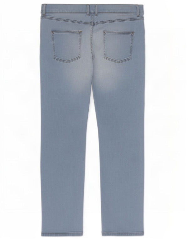 Calça jeans feminina Marks & Spencer Tapered UK 20 2XL W40 L29 azul algodão