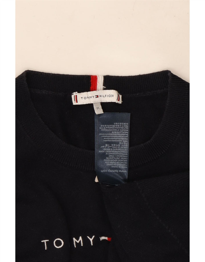 Suéter feminino TOMMY HILFIGER com gola redonda Reino Unido 14 médio azul marinho