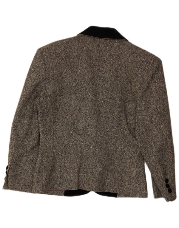 Jaqueta blazer feminina Electre com 1 botão Reino Unido 10 pequena cinza manchada