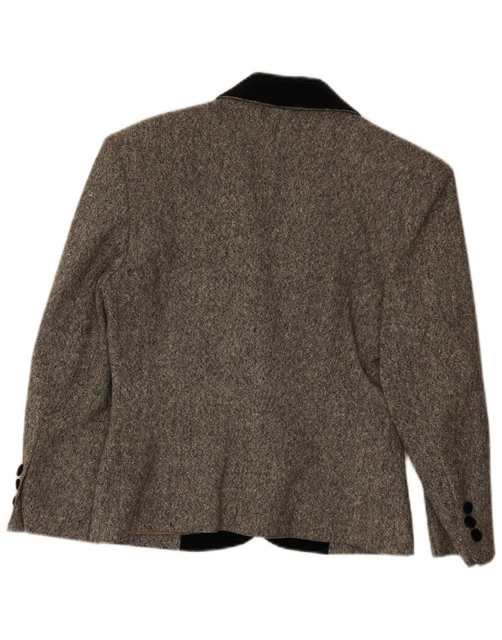 Jaqueta blazer feminina Electre com 1 botão Reino Unido 10 pequena cinza manchada