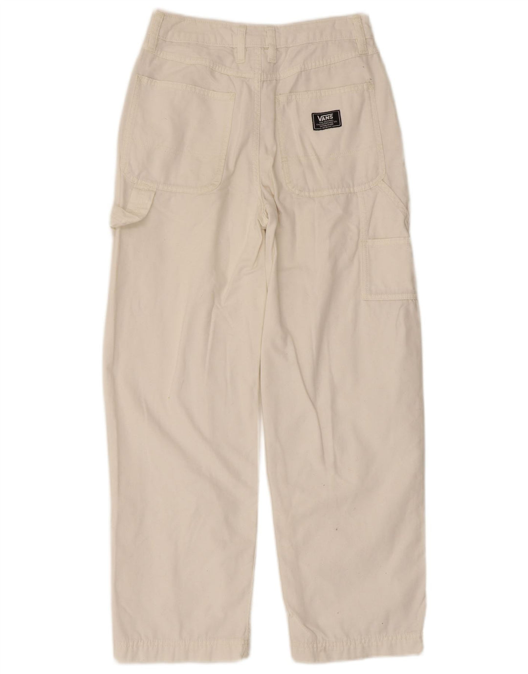 Calça cargo reta feminina Vans W25 L27 algodão branco