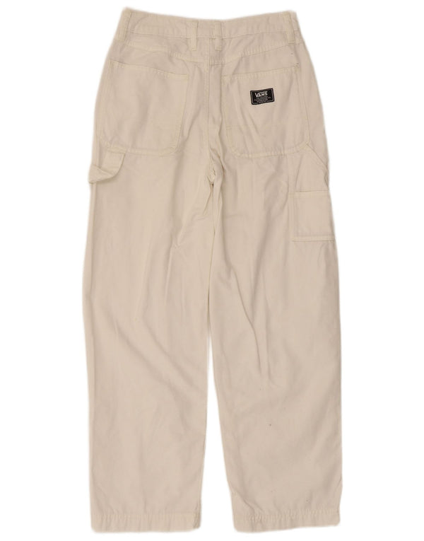 Calça cargo reta feminina Vans W25 L27 algodão branco