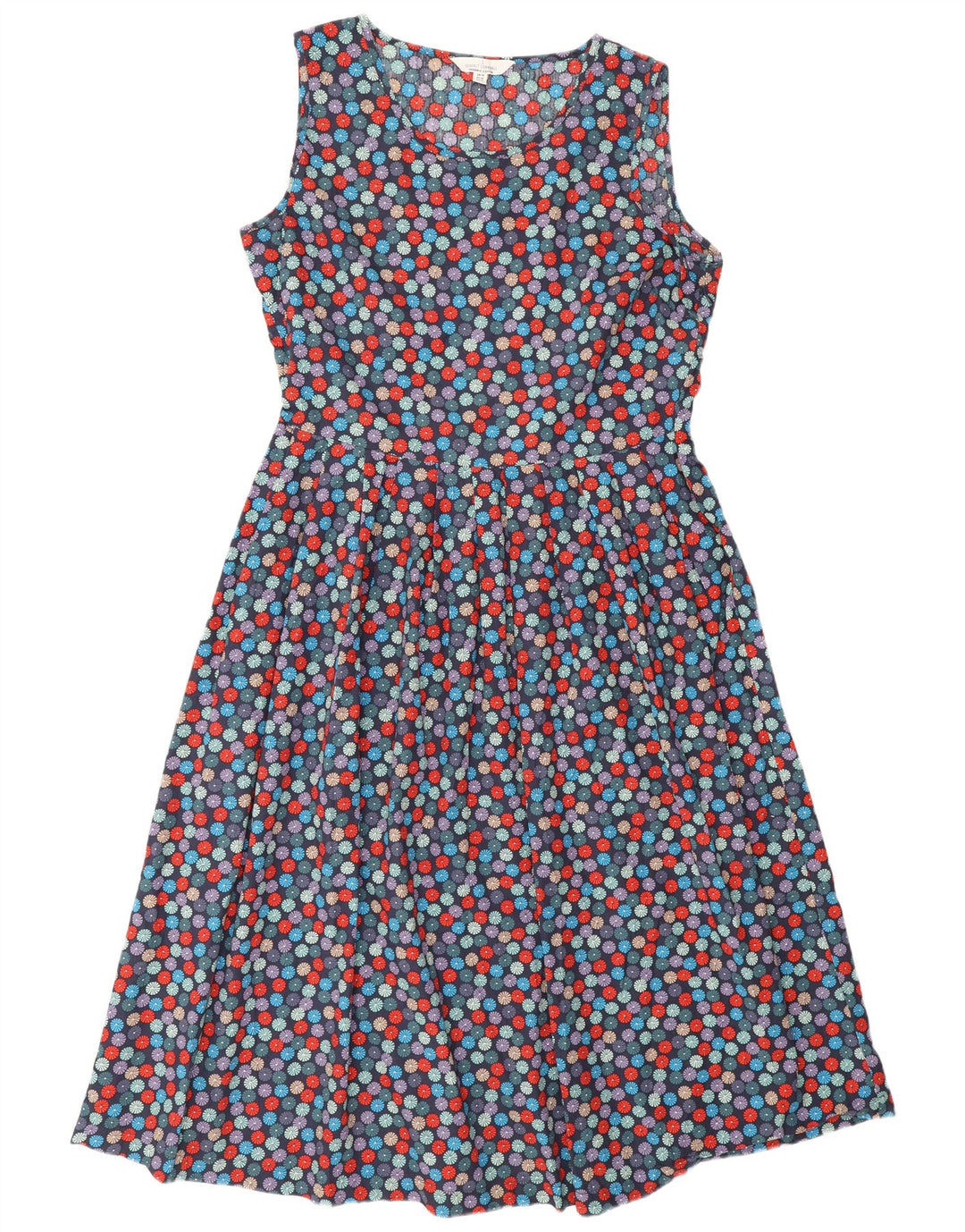 Vestido feminino Seasalt Cornwall A-Line Reino Unido 14 grande multicolorido manchado