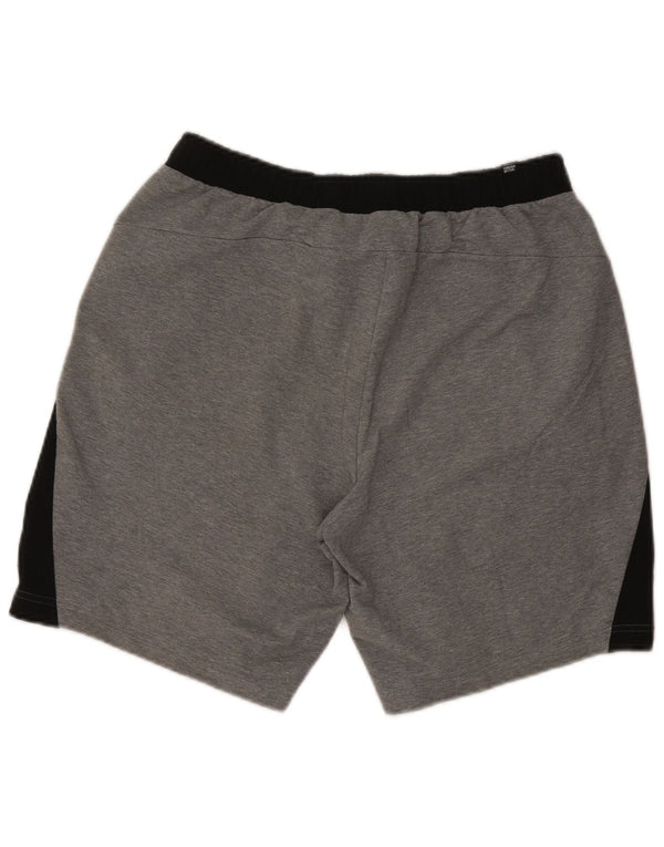 Shorts esportivos masculinos Puma grandes cinza colorblock algodão