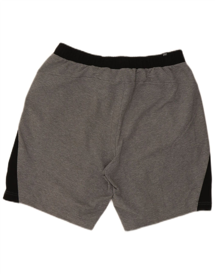 Shorts esportivos masculinos Puma grandes cinza colorblock algodão