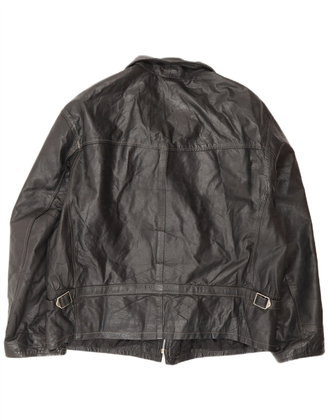 Jaqueta de couro masculina VINTAGE IT 50 grande couro preto