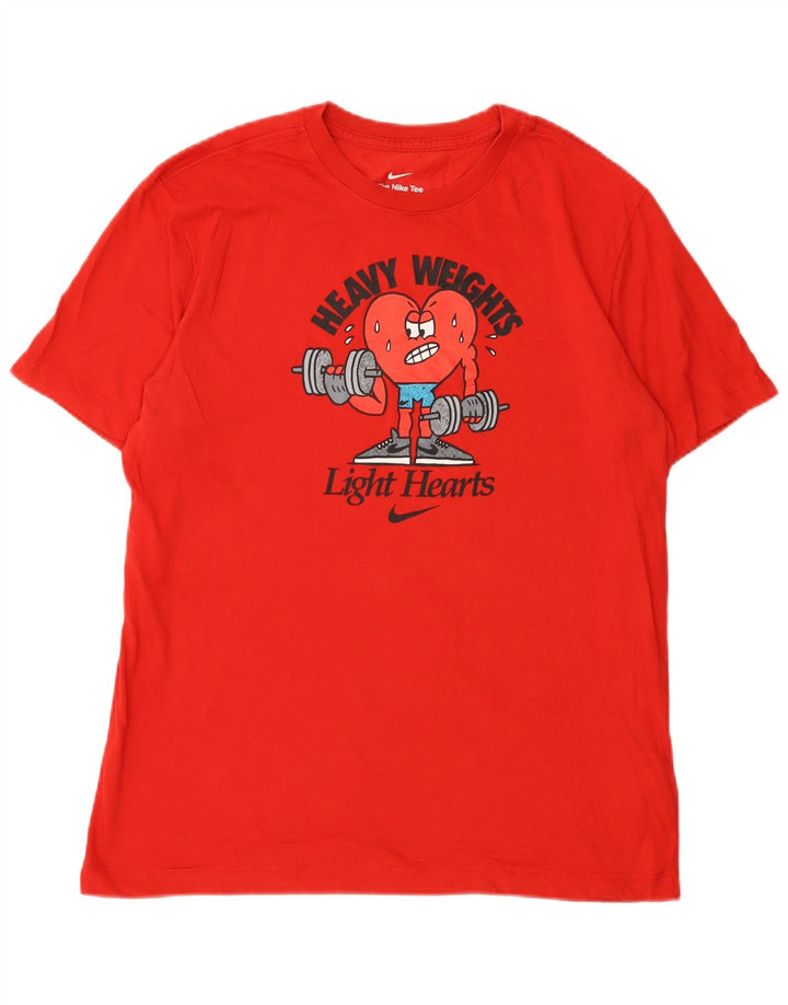 Camiseta Nike Masculina Dri Fit Graphic Top Médio Algodão Vermelho