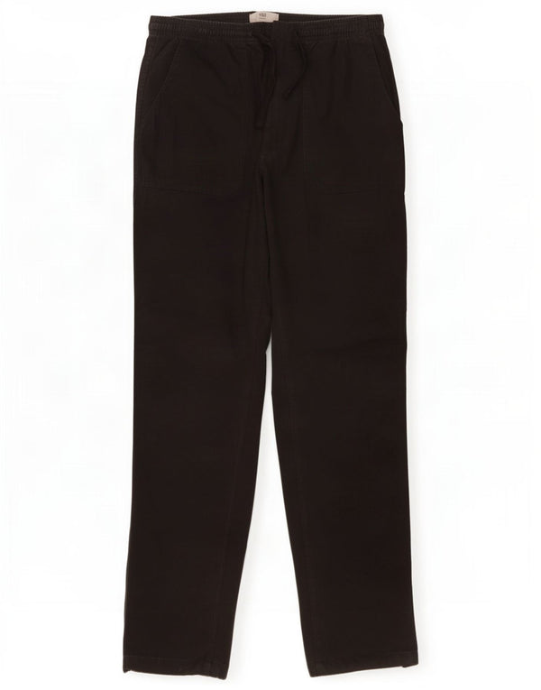 Calças Chino retas masculinas Marks & Spencer W30 L32 Algodão preto